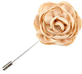 Flairs New York Gentleman's Essentials Premium Handmade Flower Lapel Pin Boutonniere - color: Champagne Gold [Large Peony]
