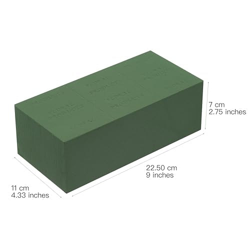 Crafare 6pc Wet Fresh Floral Foam Blocks Green Florist Foam Bricks 8.9(L) X 3.9(W) X 3(H) for Spring Fresh Flower Arrangement and Crafts Supply