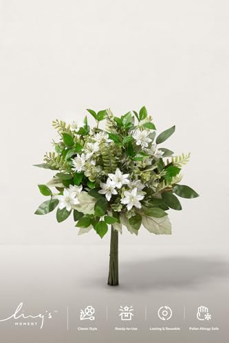 Ling's moment Artificial Greenery Stems Box Set, Faux Greenery Picks for DIY Bridal Bouquets Wedding Floral Arrangement Table Centerpieces, Sage & Light Green - color: Season Combo- Late Spring