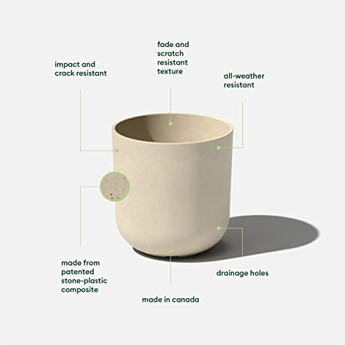Veradek Mason Series Lima Planter - Round Planter for Indoor or Outdoor Porch/Garden | Made from Plastic-Stone Composite with Drainage Holes | Modern Décor for Succulents, Flowers, Small Plants - color: Sand, size: 10 inches