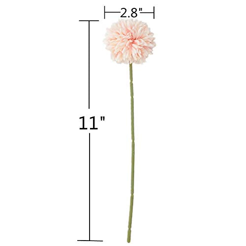Artificial Chrysanthemum Ball Flowers Hydrangea Arrangement Bouquet Presents Decor 10pcs Without Vase (Champagne Pink) - color: Champagne Pink