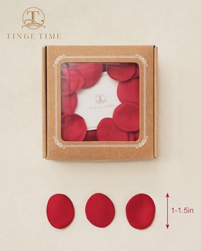 TINGE TIME 200pcs Silk Rose Petals Red Flower Petals for Wedding, Flower Girl Basket, Aisle Runner, Romantic Dinner Centerpieces, Proposal, Party Confetti - color: Red