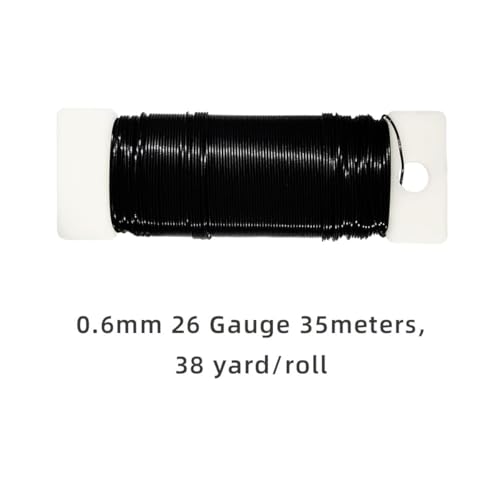 114 Yards 26-Gauge Black Floral Metal Wire: Flexible Paddle Wire for Flower Arrangements, Crafts, Christmas Wreaths, Trees & Garlands - color: black, size: 26