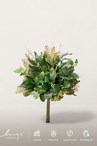 Ling's moment Artificial Greenery Stems Box Set, Faux Greenery Picks for DIY Bridal Bouquets Wedding Floral Arrangement Table Centerpieces, Olive Green & Dark Green - color: Greenery Combo- Olive Green & Dark Green