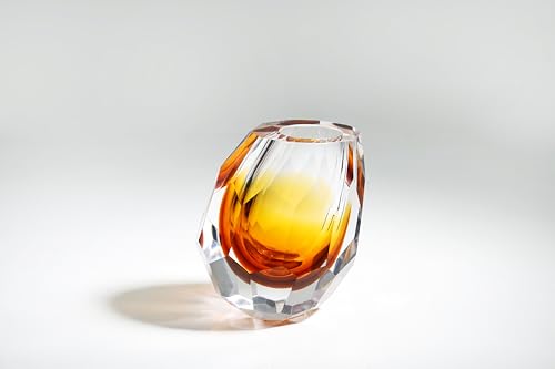 YAOYUAN Hand Blown Glass vase - Elegant mini Bud vases for Console Table Decor, Beautiful Blown Glass Decor & Diffuser, Perfect Home Decoration (Large) - size: Large