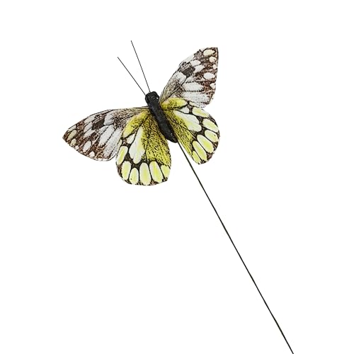 Cartanfill- Artificial Feather Simulation Butterfly Party Decoration Set, a Set of 12 Pieces with Clips, Used for Home Decoration in 12 Colors.… (D Wire) - color: D Wire