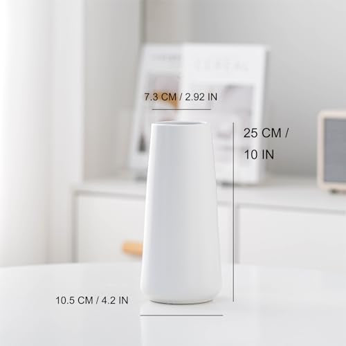 10" White Vase - Large White Ceramic Flower vase, Boho Vases for Pampas Grass, Minimalist Modern vases for Home Decor, Table Shelf Living Room Farmhouse Decor - color: Solid White, size: Super Big