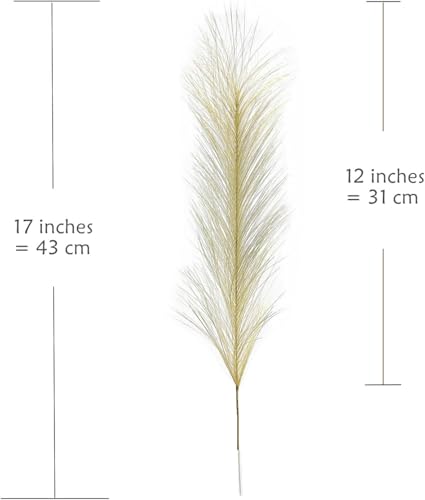 Faux Pampas Grass Plants Artificial Reeds Stems Decoration Set of 28 Stems 17” Fake Florals Bulrush Fluffy Branches for Boho Home Wedding Party Vase Fillers Christmas DIY Feathers Decor - Beige 30 Pcs - color: Pampas Grass Stems / Beige 30 Pcs