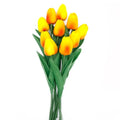 Gold Flowers Fake Tulips Artificial Flowers, 13 Inch Real Touch Tulip Flowers Bouquet for Vase, Mother's Day Easter 10 Pcs - color: Gold