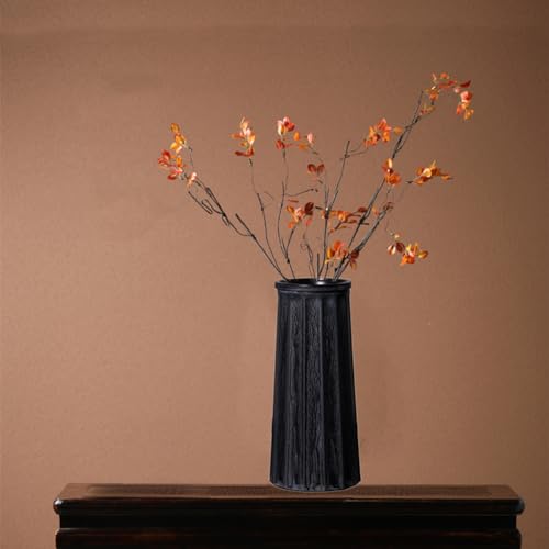 Valemoon Black Vintage Vase, 10 Inches Antique Glass Vase Rustic European Unique Chic Style for Tabletop, Kitchen, Office, Living Room Decoration - color: Black