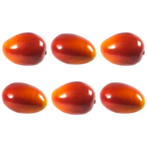Vasefill 6-Pack Artificial Red Mango Plastic Mangoes Fruit Six Pieces Fake - color: Mango