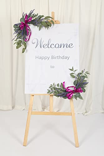 H&W 2pcs Artificial Wedding Arch Flowers for Wedding Sign, Floral Swag Dusty Decor for Reception Ceremony Backdrop Sweetheart Table （Lavender） - color: Lavender
