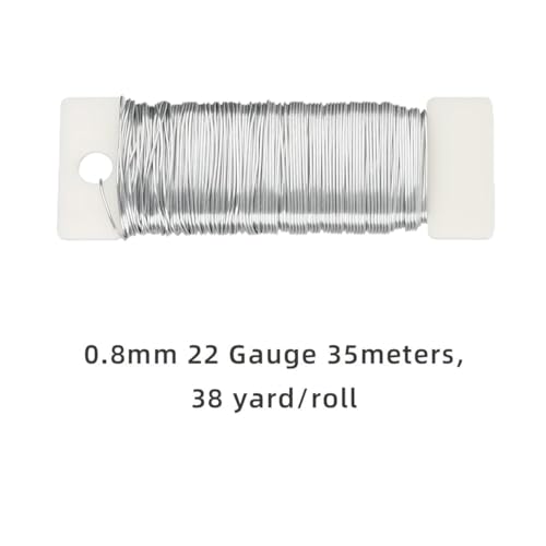 114 Yards 22-Gauge Silver Floral Metal Wire: Flexible Paddle Wire for Flower Arrangements, Crafts, Christmas Wreaths, Trees & Garlands - color: silver, size: 22