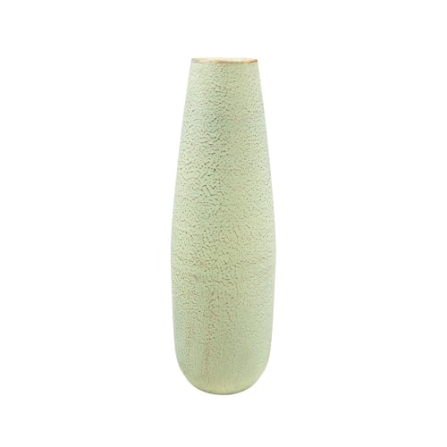 Hosley 16-Inch High Metal Vase for Home Decor-Light Green with Gold Brushing, Ideal Room and Bedroom Decor, Perfect for Dried Flowers, Floral Arrangements, Weddings, Office Decor, Wedding Gift - color: Light Green With Gold Brushing 2