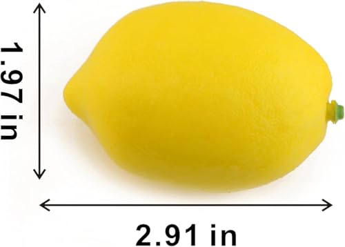 9PCS Artificial Lemon, Realistic Fake Fruit Lemon Ornaments, Summer Fruit Party Photography Teaching Props for Home Kitchen Table（Yellow） - size: 9PCS
