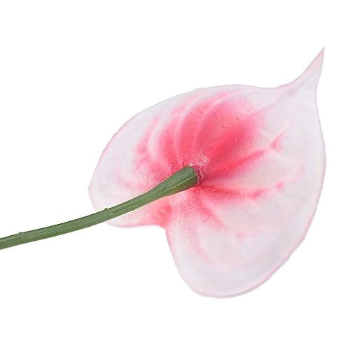 PATIKIL 13" Artificial Anthurium Lily Flowers, 10 Pack Permanent Flower Floral Arrangements Bouquet for Home Decor Bridal Wedding Festival Party, Orange White - color: Orange White