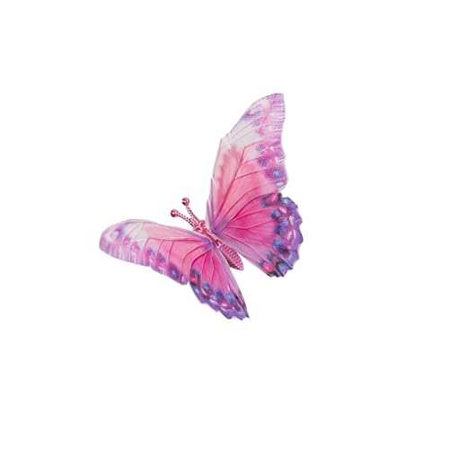 Cartanfill- Artificial Feather Simulation Butterfly Party Decoration Set, a Set of 12 Pieces with Clips, Used for Home Decoration in 12 Colors.… (T Clip) - color: T Clip