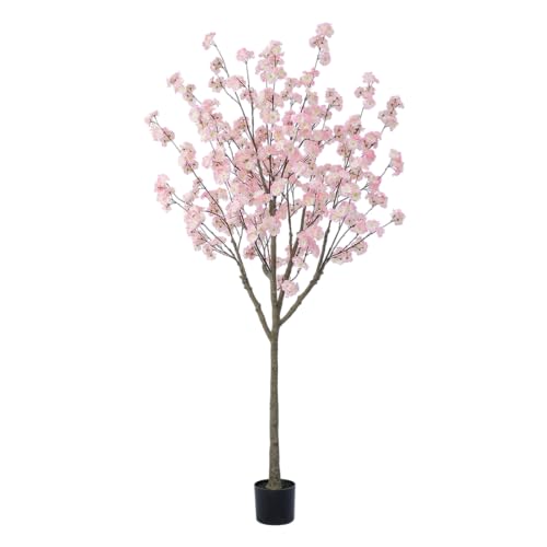 Nafresh Tall Artificial Cherry Blossom Tree 6Ft(72'), Realistic Potted Silk Faux Cherry Blossom, Indoor/Outdoor for Home, Office, Living Room, Bedroom, Porch - size: 6ft