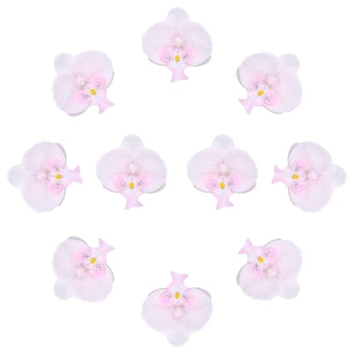uxcell 10 Pcs Artificial Orchid Flower Heads, Fake Butterfly Orchid Heads Bulk Artificial Flowers for DIY Wedding Bouquets Centerpieces Party Home Decorations, Pink Core White - color: Pink Core White
