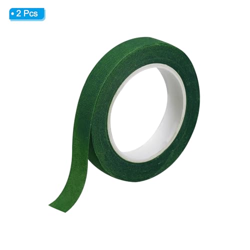 PATIKIL Floral Tape 1/2" x 30 Yard / 12mm x 30m, 2 Pack Flower Wrap Adhesive Tape for Bouquet Stem Wrapping, Green - color: Green
