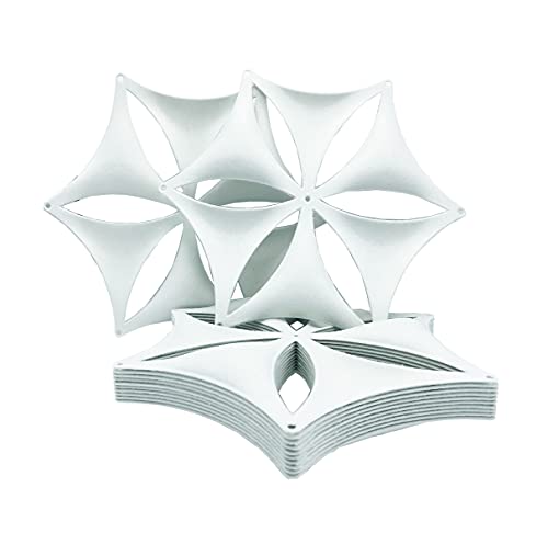 White 3D Flower Venus 14"x12" Hanging Room Divider Panel Felt Fiber Surface High Density Polyester Fiber Board Cut Room Partition Home Decoratio(12 Pcs) - color: White