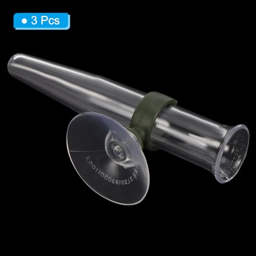 PATIKIL Floral Water Tubes with Suction Cup, 3 Pcs 0.6" ID 4" Plastic Wall Hanging Vase for Plants Flower Arrangement, Clear