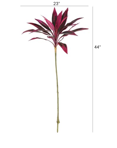 2Pcs Artificial Cordyline Red Plant, Fake Dracaena Plants Indoor Outdoor, 44in Realistic Faux Silk Plants for Home Office Decoration