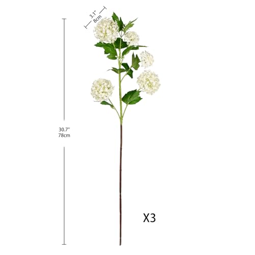 DILATATA Faux Hydrangea Flowers 31" Cream Artificial Hydrangea Spray with 5 Flower Heads, 3 Per Bag.Faux Hydrangeas Plastic Flowers Fake Hydrangeas for Indoor Outdoor Wedding Table Centerpieces Decor - color: Cream #97