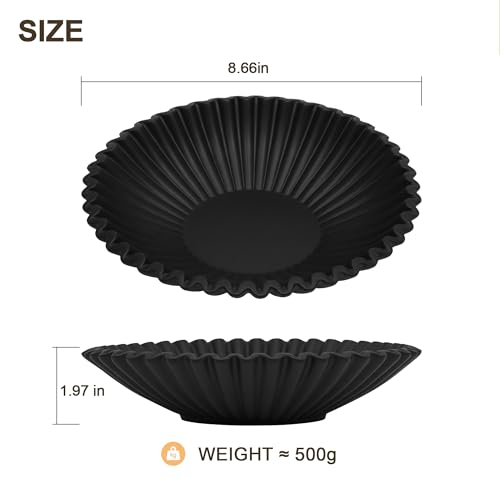 Black Small Decorative Bowl for Home - Stylish Purse/Key Bowls for Entryway Table - Black Bowl Decor - Artificial Resin Centerpiece Bowls - color: Black, size: 8.65 inch