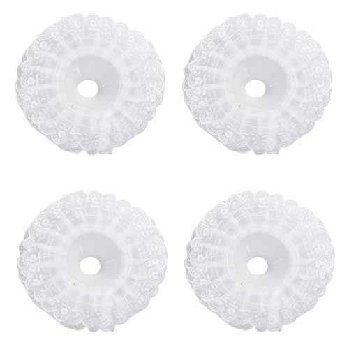 UPSTORE 4Pcs Lace Bouquet Collar DIY Bouquet Holder Wedding Bridal Bouquet Collar Lace Decoration Bouquet Holder Flower Handle Holder for Wedding Party Decoration Supplies