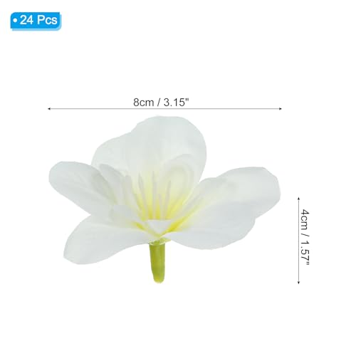 PATIKIL Artificial Orchid Petals, 24Pcs Faux Orchid Flower Head Fake Butterfly Flowers Crafts for Home Wedding Decoration, Cream White - color: Cream White