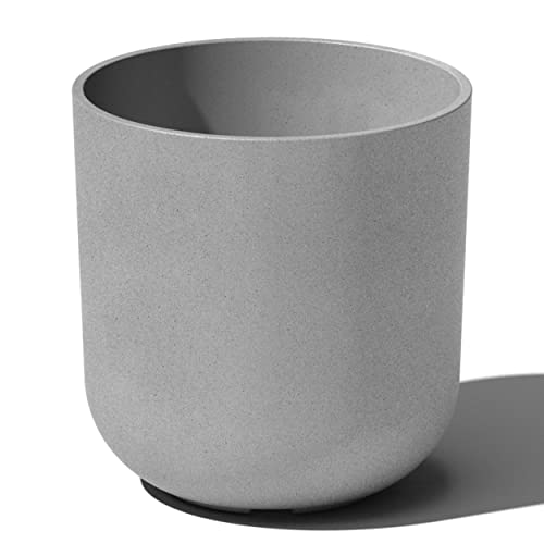 Veradek Mason Series Lima Planter - Round Planter for Indoor or Outdoor Porch/Garden | Made from Plastic-Stone Composite with Drainage Holes | Modern Décor for Succulents, Flowers, Small Plants - color: Gray, size: 10 inches