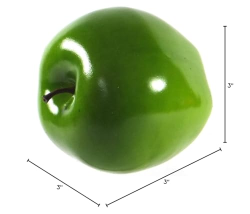 Vasefill 6-Pack Artificial Green Oval Apple Plastic Apples Fruit Six Pieces Fake Manzana - color: Apple (Green Oval)