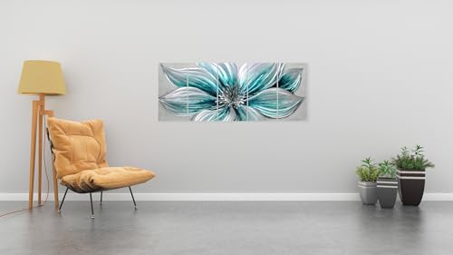 YHSKY ARTS Flower Metal Wall Art - Hand Crafted 5 Panels Aluminum Sculpture for Living Room Bedroom Decor - color: Flower Art, size: 64x24IN