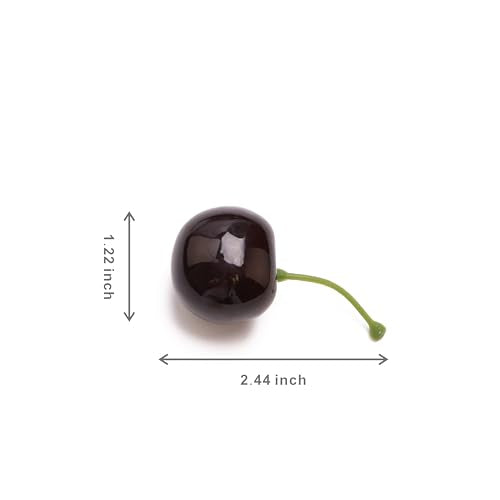 50PCS Simulation of Fruit Cherry Realistic Fake Fruit Cherry for Home Kitchen Party Decoration Photography Props Fruit Basket Decoration Christmas Thanksgiving - color: Black Cherry