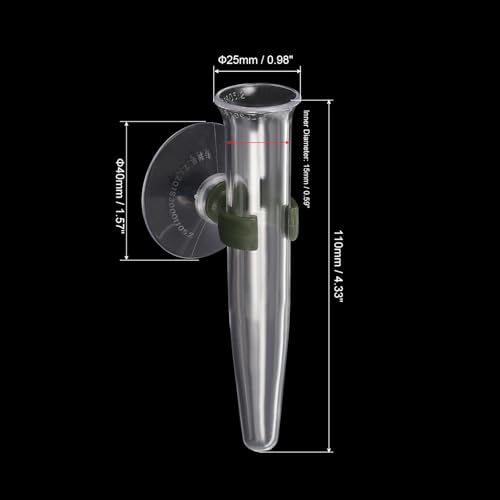 PATIKIL Floral Water Tubes with Suction Cup, 3 Pcs 0.6" ID 4" Plastic Wall Hanging Vase for Plants Flower Arrangement, Clear