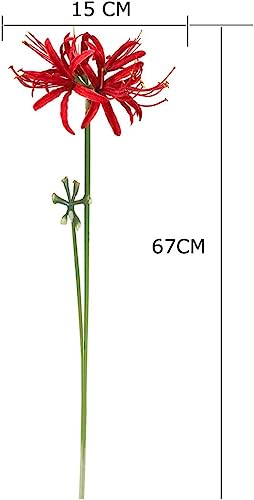 6 Stems 26.38 Inch Artificial Lycoris Radiata Spider Lily Flowers for Home Garden Decoration Red - color: Red