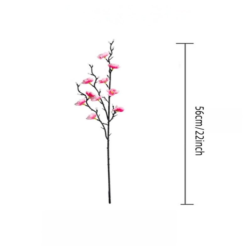 12 Pcs Artificial Plum Blossom Flowers 22" Fake Cherry Blossom Branches Faux Silk Plum Blossom Branches Arrangements for Vase Home Wedding Anniversary Dinning Table Spring Decor