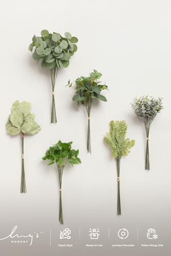 Ling's moment Artificial Greenery Stems Box Set, Faux Greenery Picks for DIY Bridal Bouquets Wedding Floral Arrangement Table Centerpieces, Jade & Kiwi Colada - color: Greenery Combo- Jade & Kiwi Colada