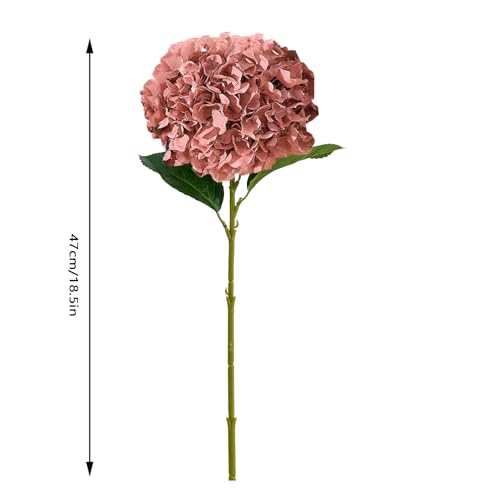 8Pcs Dusty Rose Fake Flowers Silk Hydrangea Artificial Flowers Bouquets Faux Hydrangea Stems for Home Table Centerpieces Wedding Party Decoration - color: Dusty Rose