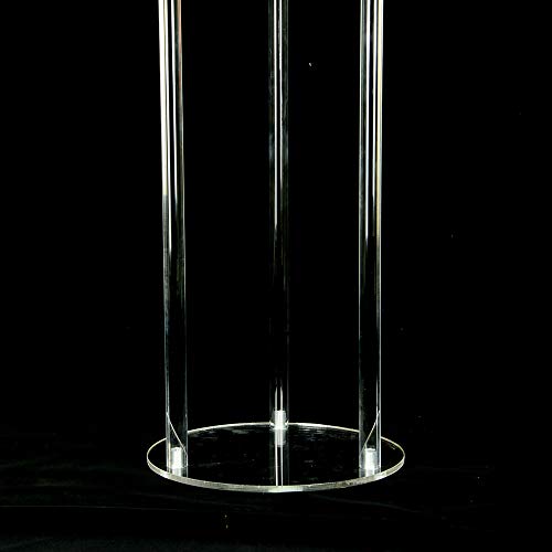 2 Pack 32'' Tall 10'' Dia. Clear Flower Stand Round Wedding Decoration Table Centerpiece Acrylic Floor Vase Decorative Column Props for Floral Arrangement Event Party Decor… - color: Round, size: 32 x 10 Inch (Pack of 2)