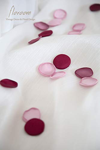Floroom 500pcs Rose Petals Burgundy Maroon Mauve Faux Silk Flower Petals for Wedding Flower Girl Basket Aisle Scatter Table Centerpieces Party Confetti Bridal Shower Romantic Night Decoration - color: Dusty Burgundy, size: 500pcs