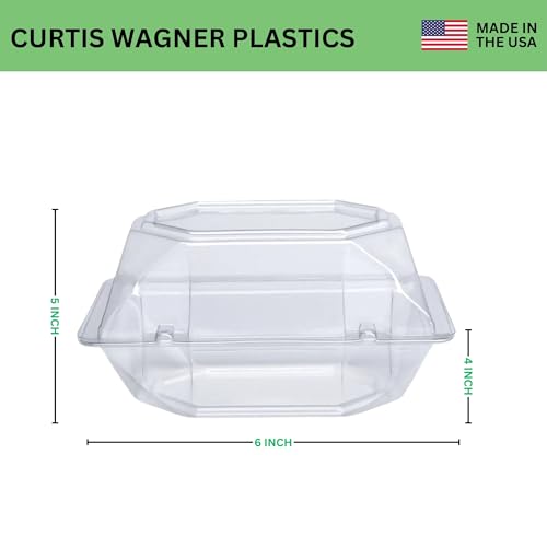 Curtis Wagner Plastics CW-654 Clear Small Corsage Flower Boxes (5-Pack) - 6" x 5" x 4" Size, Plastic Floral Containers for Corsage, Boutonniere, Roses, Small & Large Flowers, Clear Gift/Craft Box - style: Corsage-small