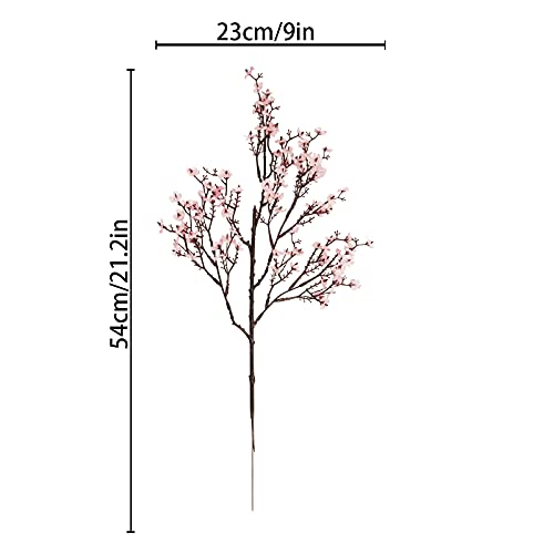 Uieke 6 Pcs Artificial Flowers Baby Breath Faux Artificial Gypsophila Bouquet Fake Silk Flowers Real Touch for Hotel Home Office Kitchen Wedding DIY Farmhouse Décor (Pink) - color: Pink, size: 6PCS