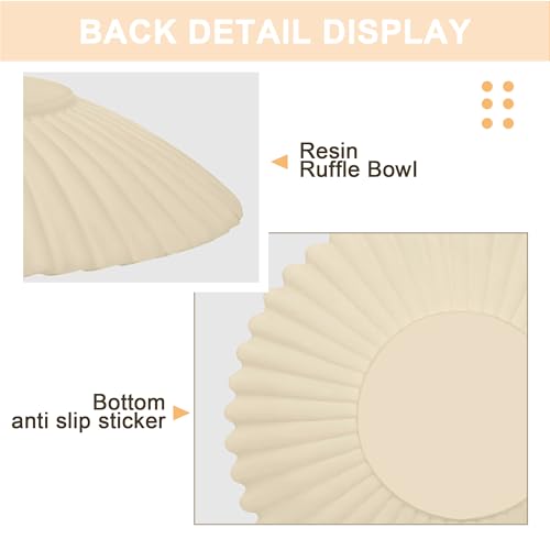 Brown Flat Decor Bowl - 10" Resin Bowls for Entryway Table | Ruffle Bowl, Decor Centerpiece, Large Decor Bowl, Key/Pruse/Coffee Table bowls - color: Brown, size: 10 inch