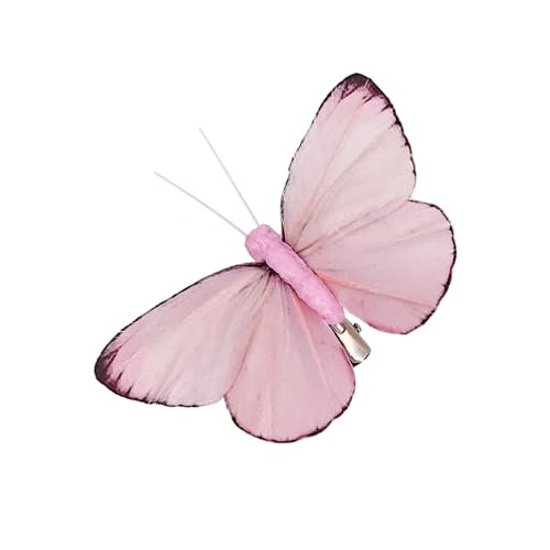 Cartanfill- Artificial Feather Simulation Butterfly Party Decoration Set, a Set of 12 Pieces with Clips, Used for Home Decoration in 12 Colors.… (C Clip) - color: C Clip