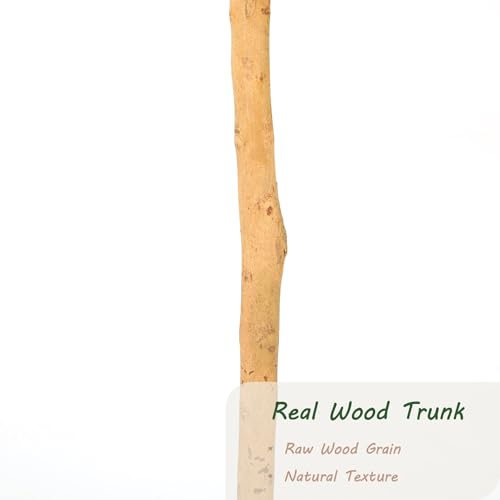 Bellacat 7ft Faux Olive Tree with Real Wood Trunk, 84in Artificial Olive Tree with Lifelike Fruits & Silk Leaves, Fake Olive Tree Indoor for Living Room Bedroom Office Decor - color: Green Olive Tree, size: 7ft
