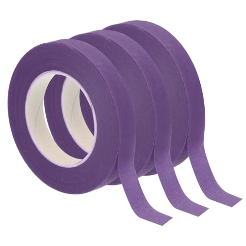 PATIKIL Floral Tape 1/2" x 30 Yard, 3 Pack Flower Wrap Adhesive Tape for Bouquet Stem Wrapping, Purple - color: Purple