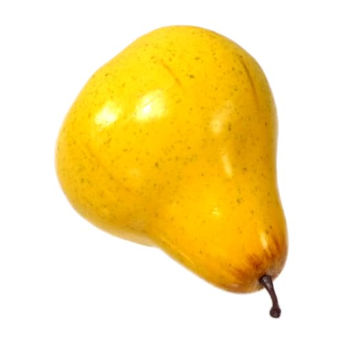Vasefill 6-Pack Artificial Bright Green Yellow Pear Plastic Pears Fruit Six Pieces Fake Pera Bartlett Rocha Anjou - color: Pear (Bright Green)