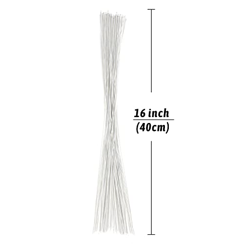 DECORA 20 Gauge White Floral Stem Wire 16 inch,50/Package - color: AD054S1P50F